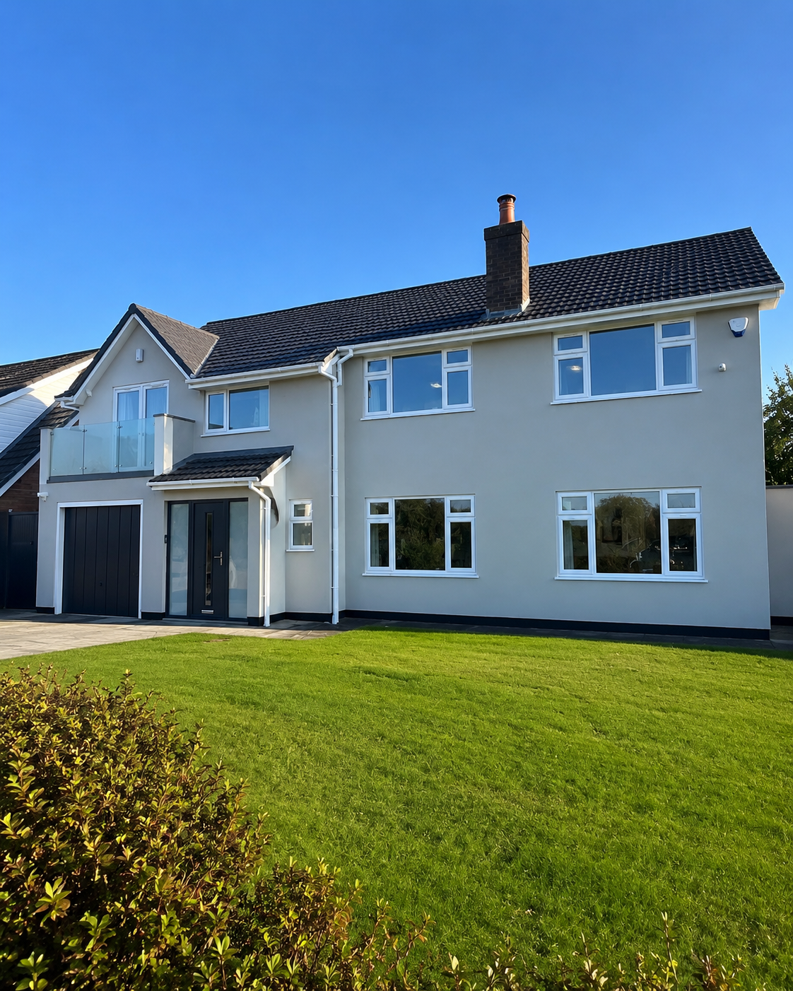 Cream rendered family home